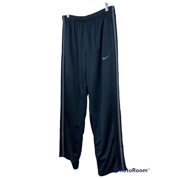 Nike Training Joggers Track Pants Men Size Large Blue Pockets Side Gray Stripe - Picture 4 of 11